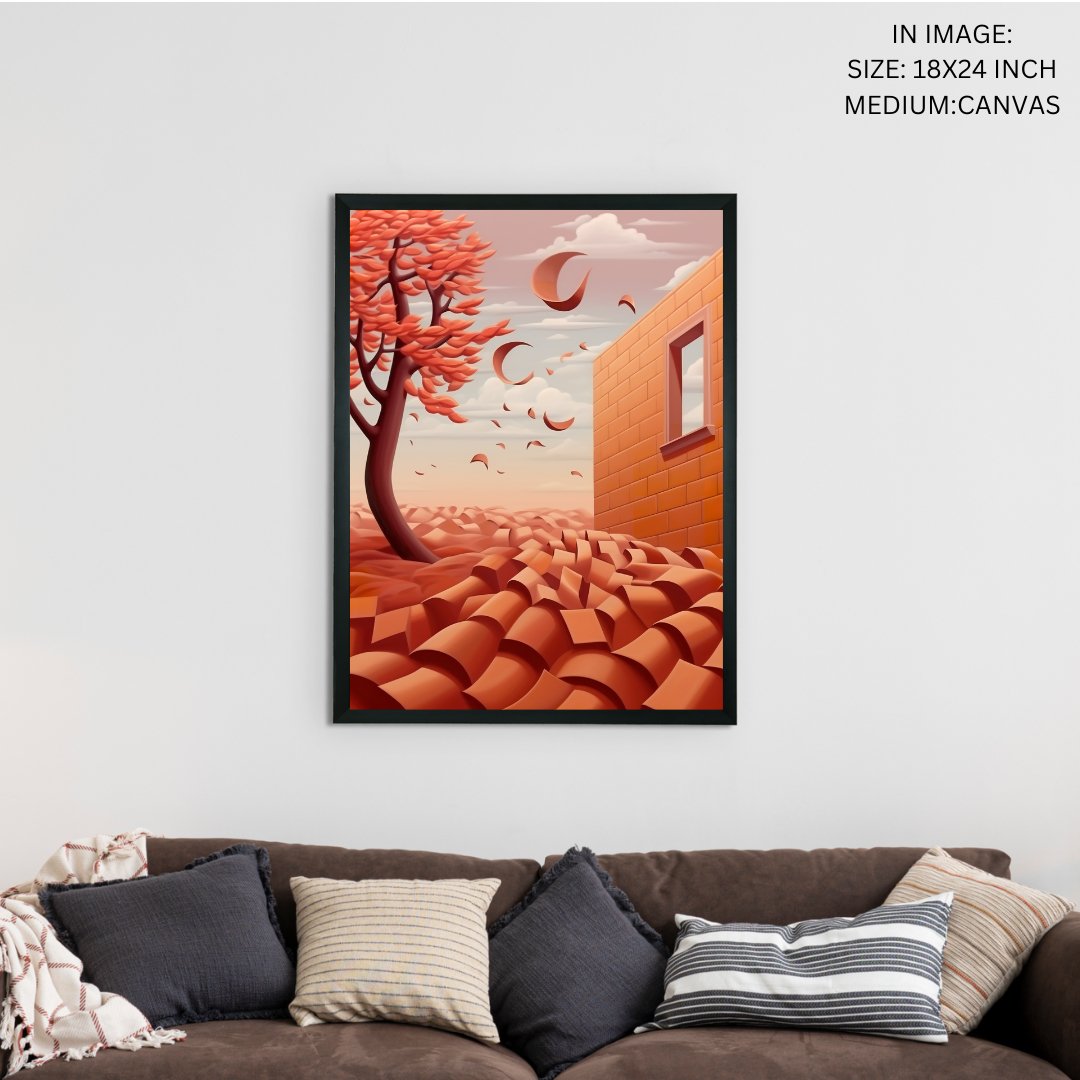 Sowpeace's Handcrafted 3D Autumn Windy Days Art – Premium Indian-Inspired Canvas Print for Stylish Home Decor