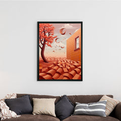 Sowpeace's Handcrafted 3D Autumn Windy Days Art – Premium Indian-Inspired Canvas Print for Stylish Home Decor