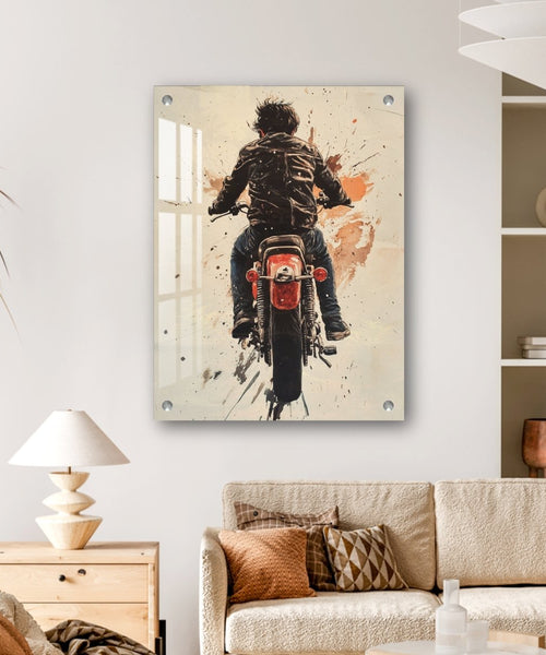 Bike Rider Acrylic Wall Art