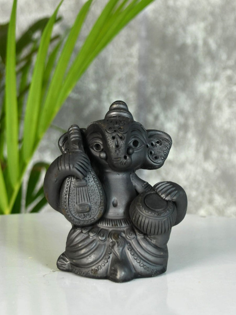 Black Ganesh Sitar & Tabla Ensemble Artisan Home Decor – view 1