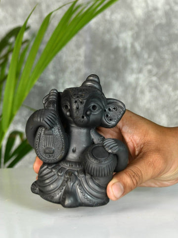 Black Ganesh Sitar & Tabla Ensemble Artisan Home Decor - Additional View