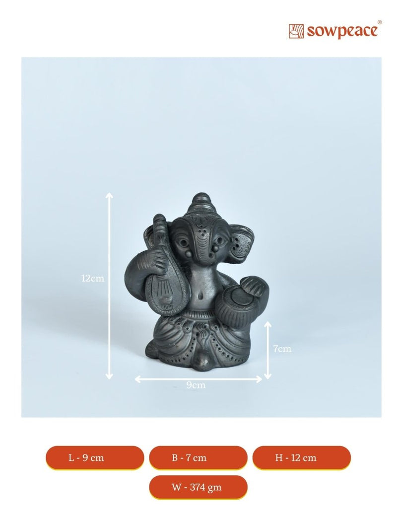 Black Ganesh Sitar & Tabla Ensemble Artisan Home Decor – view 7