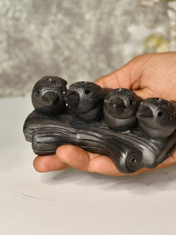 Black Terracotta Birds on Branch Tabletop Decor - Additional View