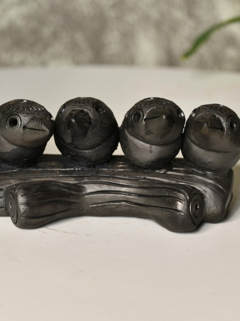 Black Terracotta Birds on Branch Tabletop Decor – view 5