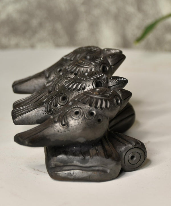 Black Terracotta Birds on Branch Tabletop Decor — image 3