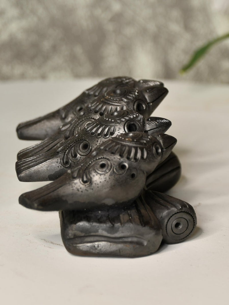Black Terracotta Birds on Branch Tabletop Decor – view 3