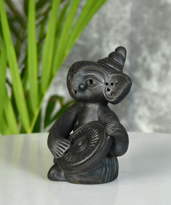 Black Terracotta Ganesh: Dafli Tabletop Decor — image 3