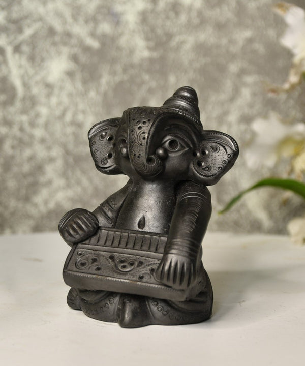 Black Terracotta Ganesh: Dafli Tabletop Decor — image 8