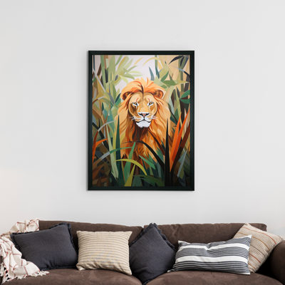 Sowpeace Harmony: Find Your Handcrafted Abstract Lion – Premium Indian-Inspired Canvas Art for Modern Home Decoration