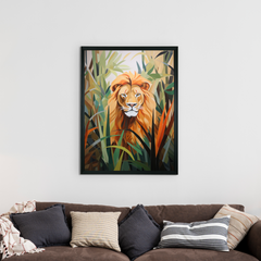 Sowpeace Harmony: Find Your Handcrafted Abstract Lion – Premium Indian-Inspired Canvas Art for Modern Home Decoration - Additional View