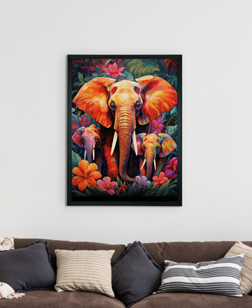 Sowpeace Harmony: Find Your Handcrafted Abstract Elephant – Premium Indian-Inspired Canvas Art for Elegant Home Decor — alternate view