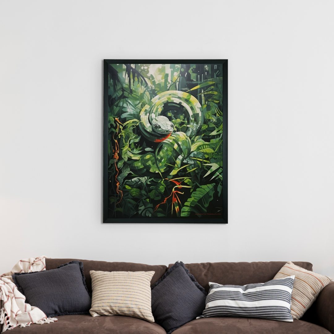 Sowpeace Harmony: Find Your Handcrafted Abstract Snake – Premium Indian-Inspired Canvas Art for Contemporary Home Decoration