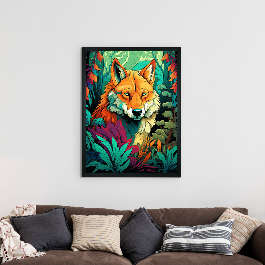 Sowpeace Harmony: Find Your Handcrafted Abstract Wolf – Premium Indian-Inspired Canvas Art for Contemporary Home Decoration