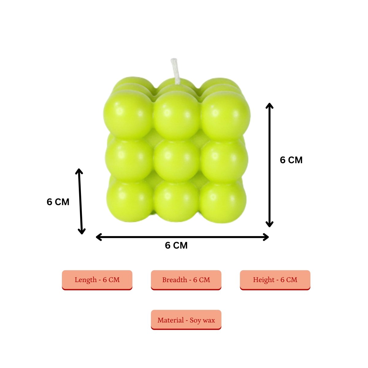 Bubble Neon Soywax Candle – Vegan, Hand - Poured, Long - Lasting Decorative Gift - Sowpeace - 