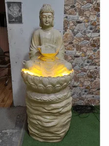 Buddha Drum Pedestal Fountain Indoor Water Fountain – 6 ft -Indoor Water Fountain-Sowpeace-Home Decor-Indoor Water Fountain