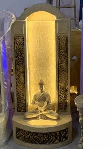 Buddha Engraved Gold Panel Fountain Indoor Water Fountain – 4 ft -Indoor Water Fountain-Sowpeace-Home Decor-Indoor Water Fountain