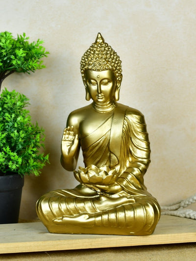 Buddha Figurine with Lotus | Sowpeace Indian Home Decor - Unique Artisan Craft