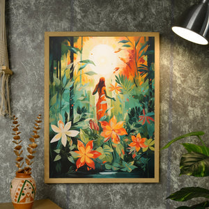 Canvas Wall Art: Artisan Woman's Silhouette, Home Decor Masterpiece -Wall painting-Chitran by sowpeace-Canvas Wall Art: Artisan Woman's Silhouette, Home Decor Masterpiece-CH-WRT-BWB-Sowpeace