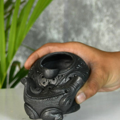 Captivating Black Terracotta Crocodile Ashtrey