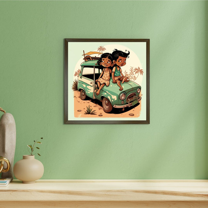 Sowpeace's Handcrafted Indian Village Cartoon Wall Art – Premium Canvas Decor Inspired by Traditional Artforms – view 3