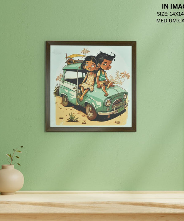 Sowpeace's Handcrafted Indian Village Cartoon Wall Art – Premium Canvas Decor Inspired by Traditional Artforms — image 5