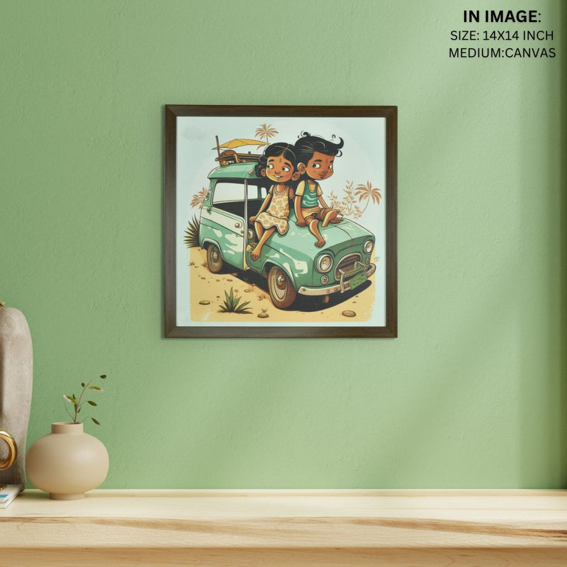Sowpeace's Handcrafted Indian Village Cartoon Wall Art – Premium Canvas Decor Inspired by Traditional Artforms – view 5