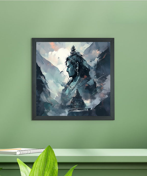 Sowpeace's Handcrafted Masterpiece Lord Shiva Art – Premium Indian-Inspired Canvas Wall Print for Spiritual and Elegant Home Decor — image 2