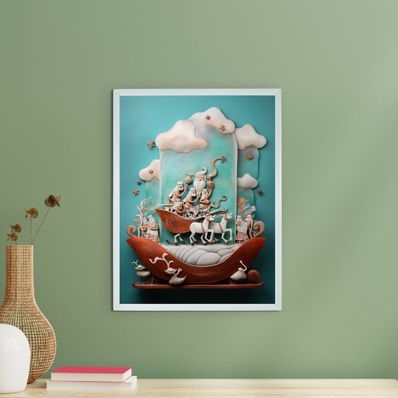 Santa Remixed: Premium Sowpeace Wall Art Prints – Handcrafted Indian-Inspired Canvas for Festive and Modern Home Decor – view 1