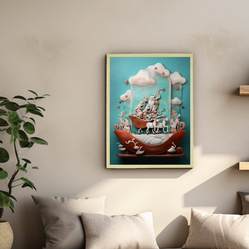 Santa Remixed: Premium Sowpeace Wall Art Prints – Handcrafted Indian-Inspired Canvas for Festive and Modern Home Decor – view 4