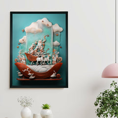 Santa Remixed: Premium Sowpeace Wall Art Prints – Handcrafted Indian-Inspired Canvas for Festive and Modern Home Decor - Additional View