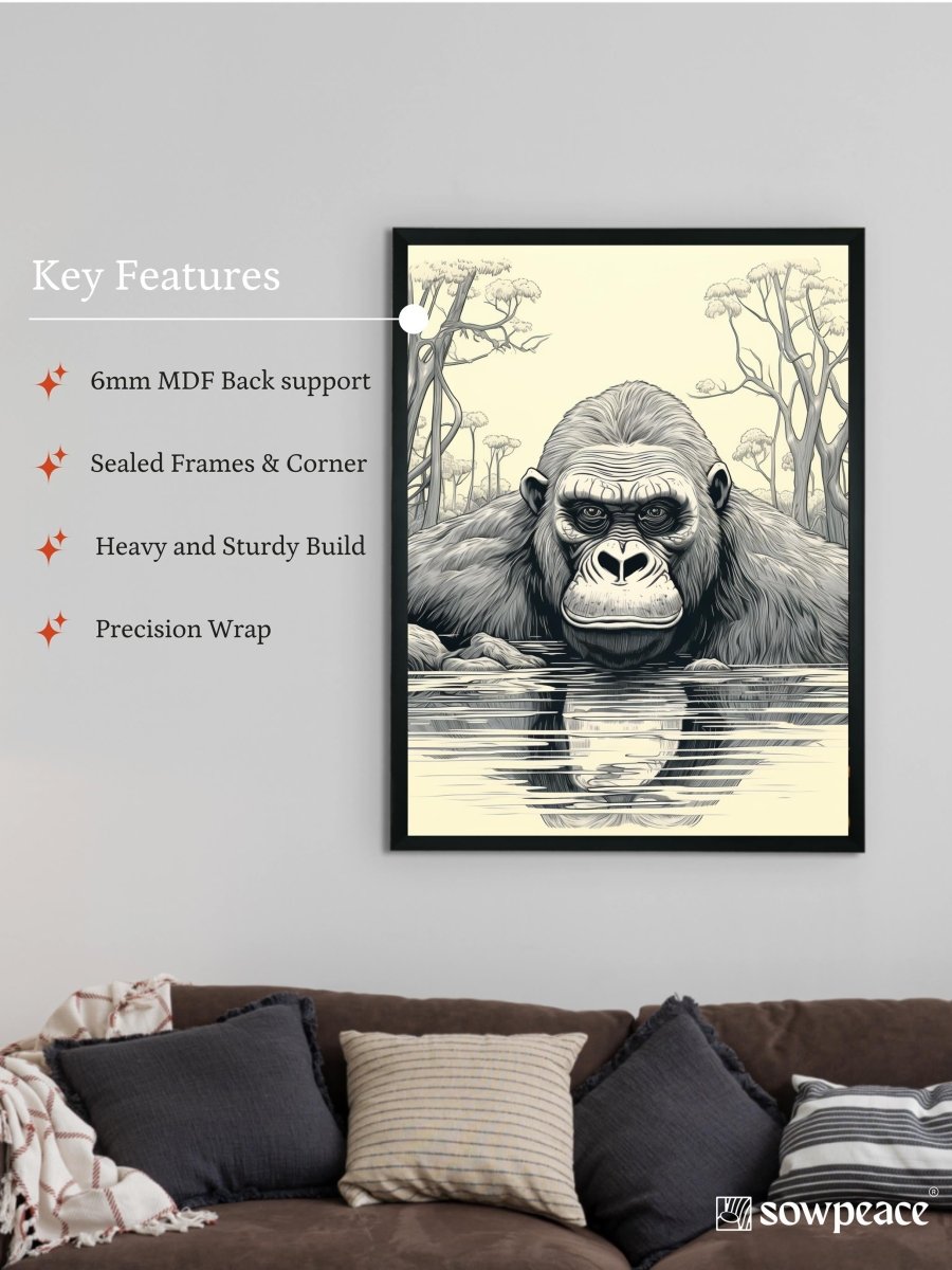 Connect with Nature: Sowpeace Handcrafted Jungle Wall Art – Premium Indian-Inspired Canvas Print for Stylish Interiors