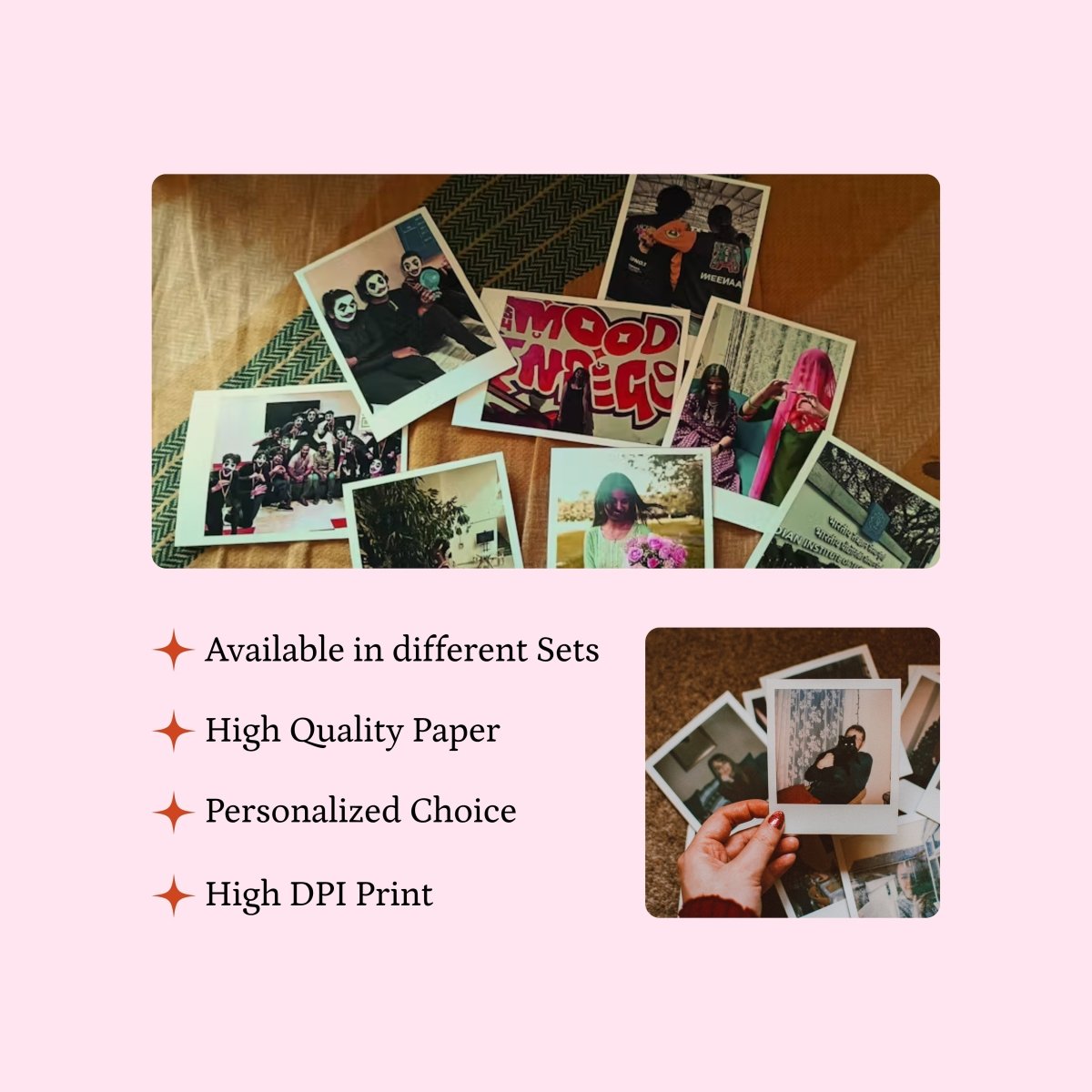 Custom Mini Photo Prints – Vintage - Style Glossy Personalized Pictures | 100mm x 75mm | 270gsm Paper | Retro Mini Prints for Gifts, Journals & Decor - Sowpeace - 