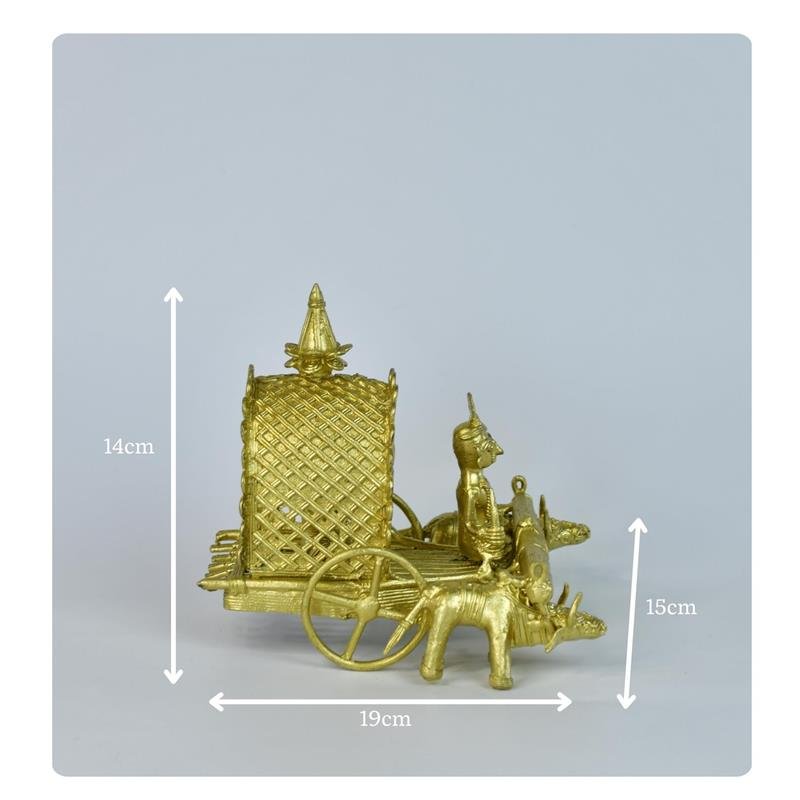 Dhokra art Brass Decor Cow Cart