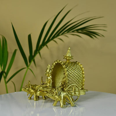 Dhokra art Brass Decor Cow Cart