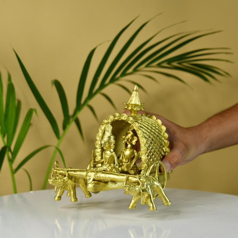 Dhokra art Brass Decor Cow Cart - Dhokra - Sowpeace - Animal - Dokra