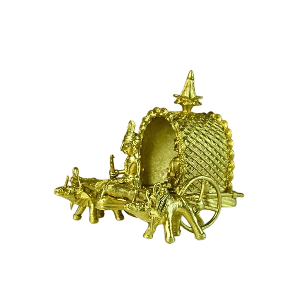 Dhokra art Brass Decor Cow Cart - Dhokra - Sowpeace - Animal - Dokra