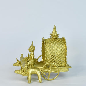 Dhokra art Brass Decor Cow Cart - Sowpeace - Dhokra art Brass Decor Cow Cart - Dok - DCCS - BR - TT - Sowpeace