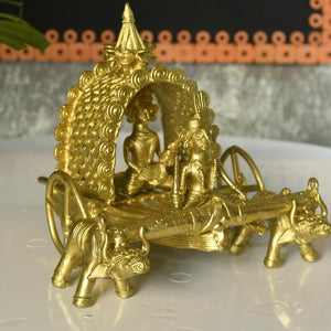 Dhokra art Brass Decor Cow Cart - Sowpeace - Dhokra art Brass Decor Cow Cart - Dok - DCCS - BR - TT - Sowpeace