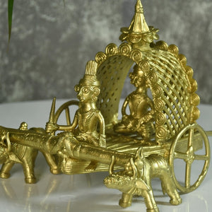 Dhokra art Brass Decor Cow Cart - Sowpeace - Dhokra art Brass Decor Cow Cart - Dok - DCCS - BR - TT - Sowpeace