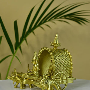 Dhokra art Brass Decor Cow Cart - Sowpeace - Dhokra art Brass Decor Cow Cart - Dok - DCCS - BR - TT - Sowpeace