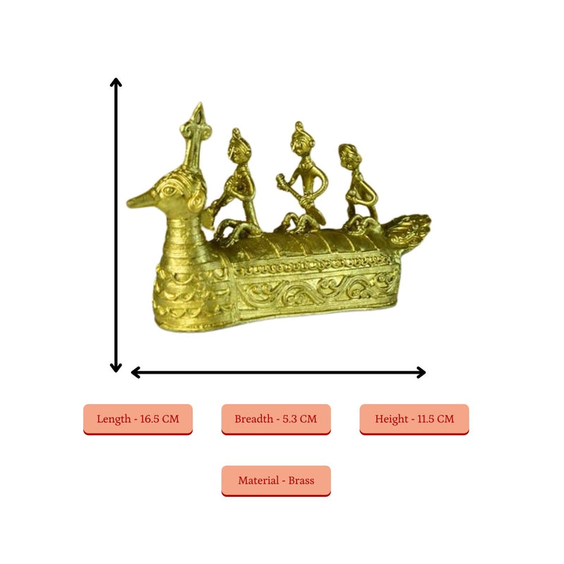Dhokra Boat: Artisan Brass Tabletop Decor of Ancient Times. – view 4