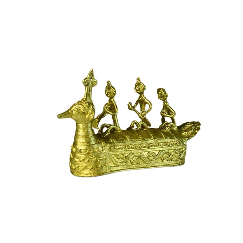 Dhokra Boat: Artisan Brass Tabletop Decor of Ancient Times. – view 7
