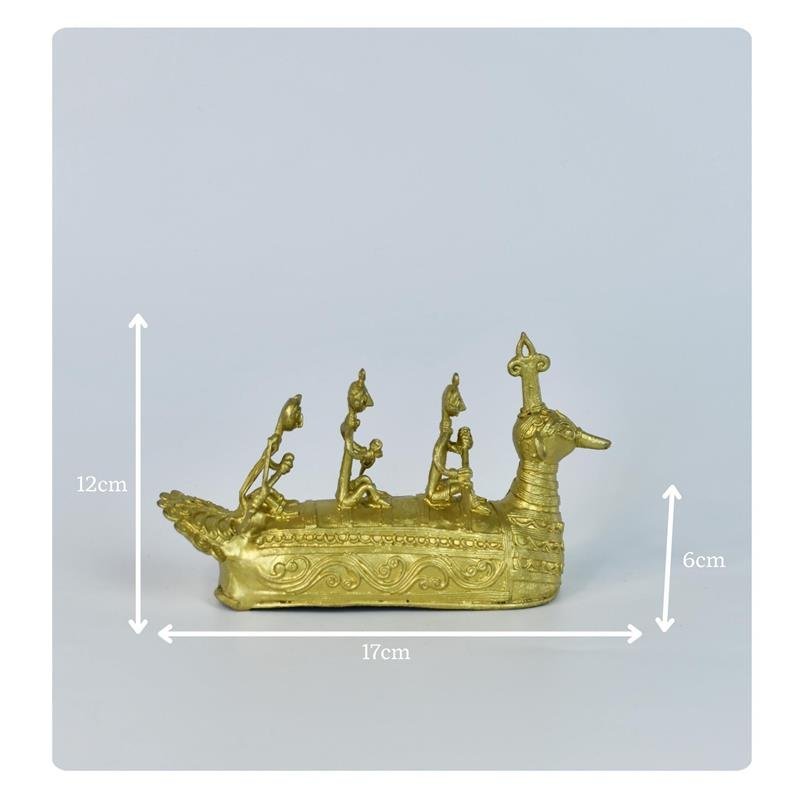 Dhokra Boat: Artisan Brass Tabletop Decor of Ancient Times.