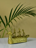 Dhokra Boat: Artisan Brass Tabletop Decor of Ancient Times. - Dhokra - Sowpeace - Dhokra Boat: Artisan Brass Tabletop Decor of Ancient Times. - Dok - LBOAT - BR - TT - Sowpeace