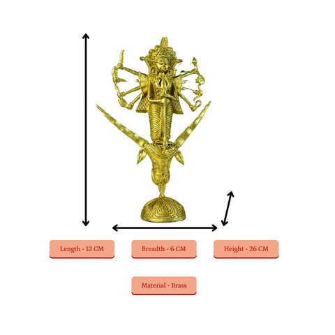 Vastu Principles for Dhokra Craft - Goddess Durga Mahishasur Mardini Brass Decor