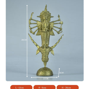 Dhokra Craft - Goddess Durga Mahishasur Mardini Brass Decor - Sowpeace - Dhokra Craft - Goddess Durga Mahishasur Mardini Brass Decor - Dok - DMDM - BR - TT - Sowpeace