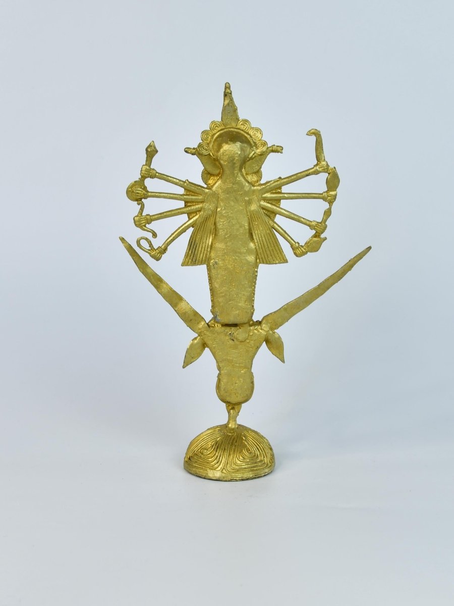 Dhokra Craft - Goddess Durga Mahishasur Mardini Brass Decor