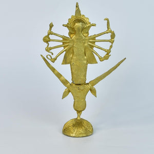 Dhokra Craft - Goddess Durga Mahishasur Mardini Brass Decor - Sowpeace - Dhokra Craft - Goddess Durga Mahishasur Mardini Brass Decor - Dok - DMDM - BR - TT - Sowpeace