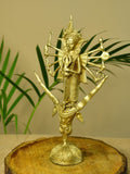 Dhokra Craft - Goddess Durga Mahishasur Mardini Brass Decor - Sowpeace - Dhokra Craft - Goddess Durga Mahishasur Mardini Brass Decor - Dok - DMDM - BR - TT - Sowpeace