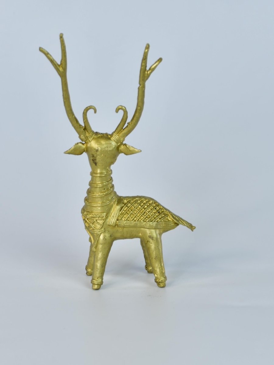 Dhokra Deer Brass Tabletop - Sowpeace - Dhokra Deer Brass Tabletop - Dok - DDST - BR - TT - Sowpeace